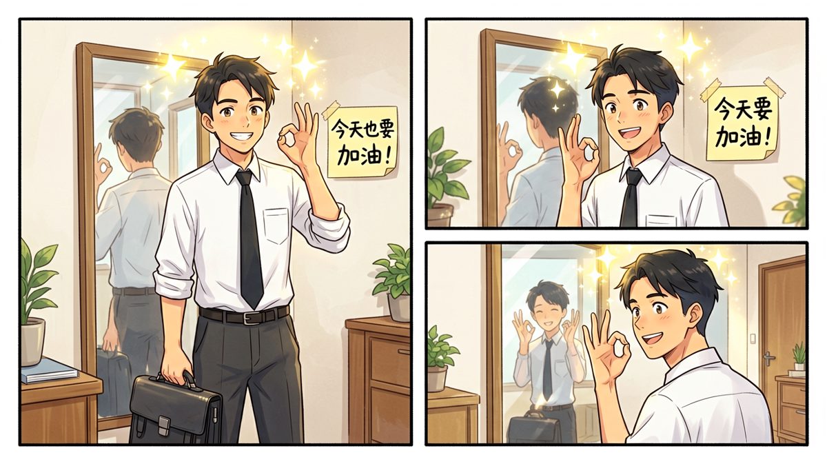自信满满的打工人准备出门上班
