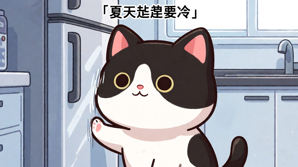 奶牛猫：冰箱是我的VIP休息室