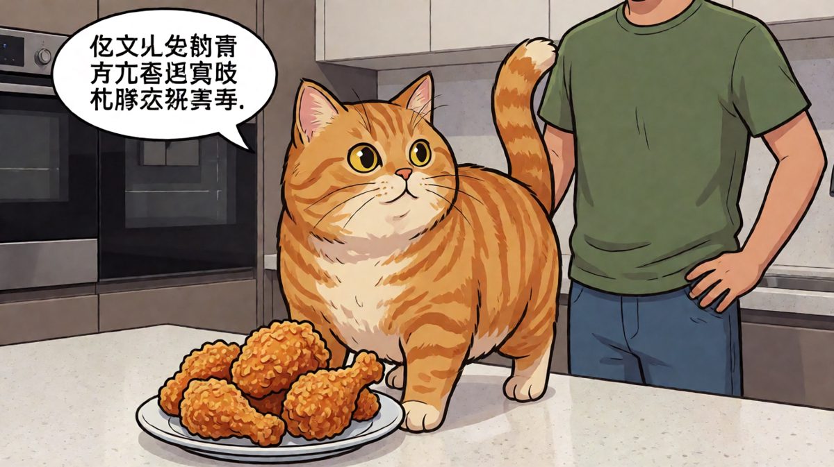 「不是我吃的！是炸鸡自己跳进我嘴里的！」