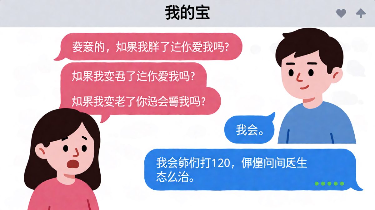 「我会帮你打120」—— 直男的求生欲为零。