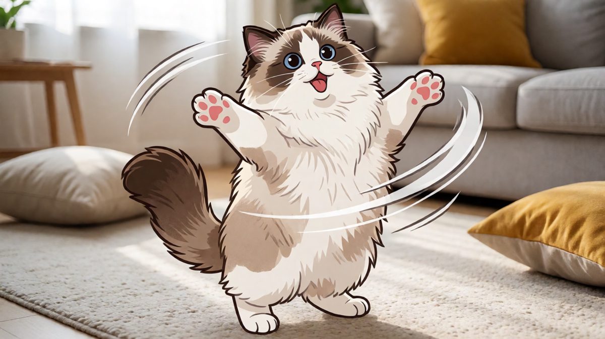 猫咪：抓住你了！你这个偷袭的毛线团！