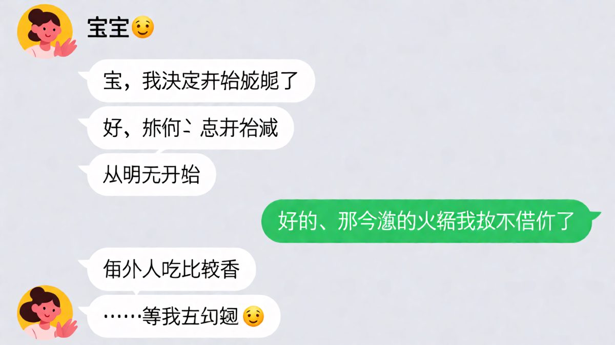 减肥宣言 vs 火锅诱惑，爱情终究敌不过美食