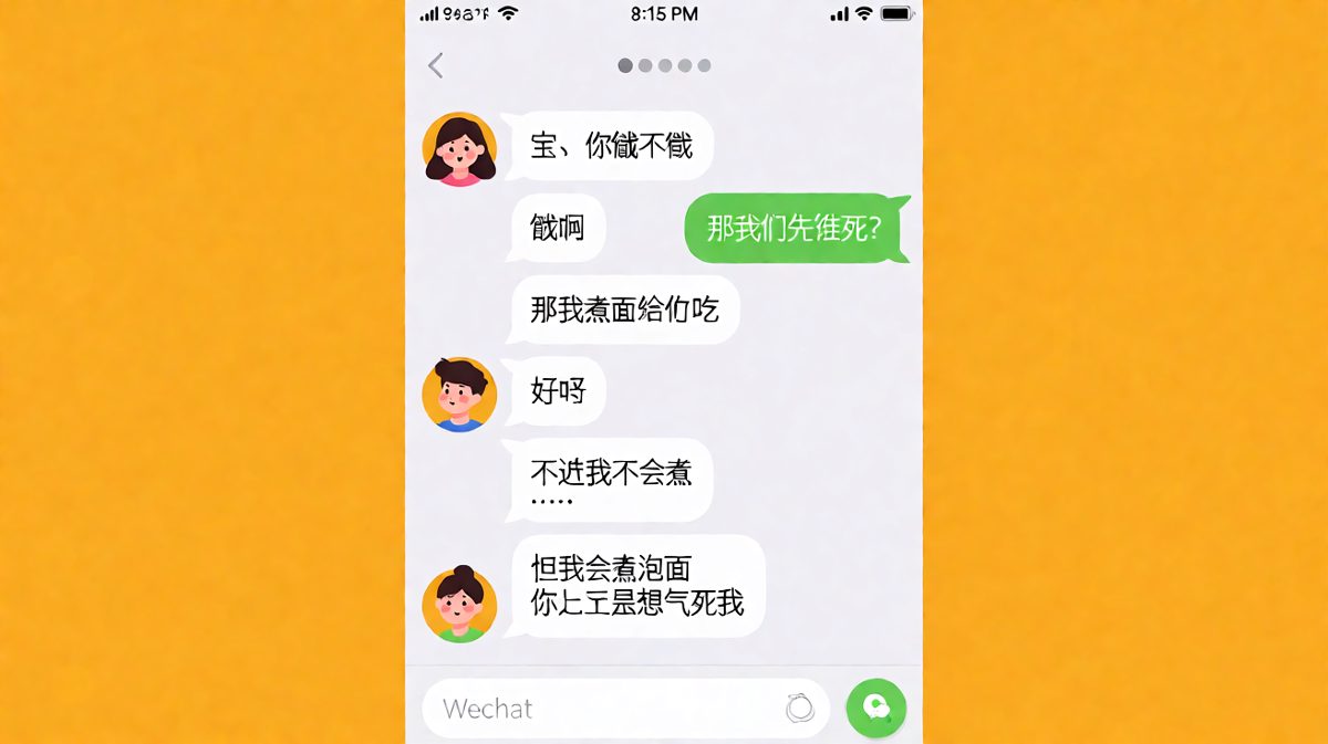 男生经典的'你饿不饿'连环陷阱，结尾反杀堪称教科书级别