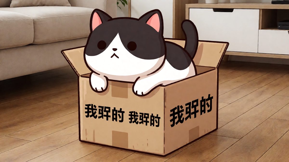 猫：说好的猫窝呢？这尺寸是给人用的吧！