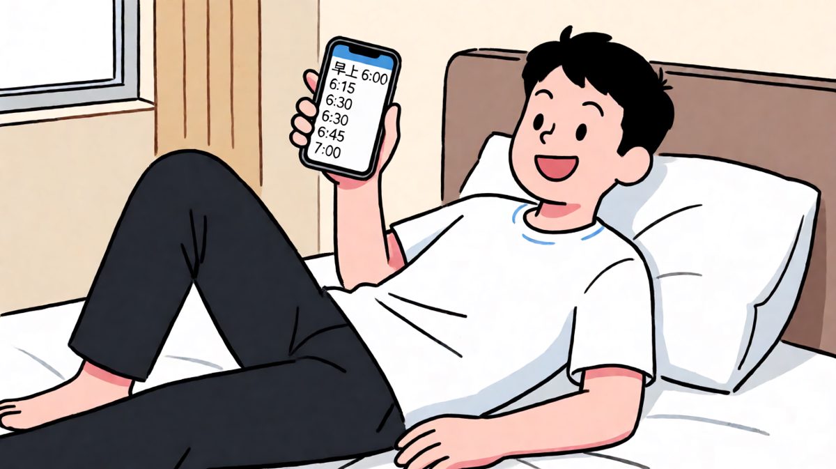 我决定了，今天五个闹钟轮班，绝不可能赖床！