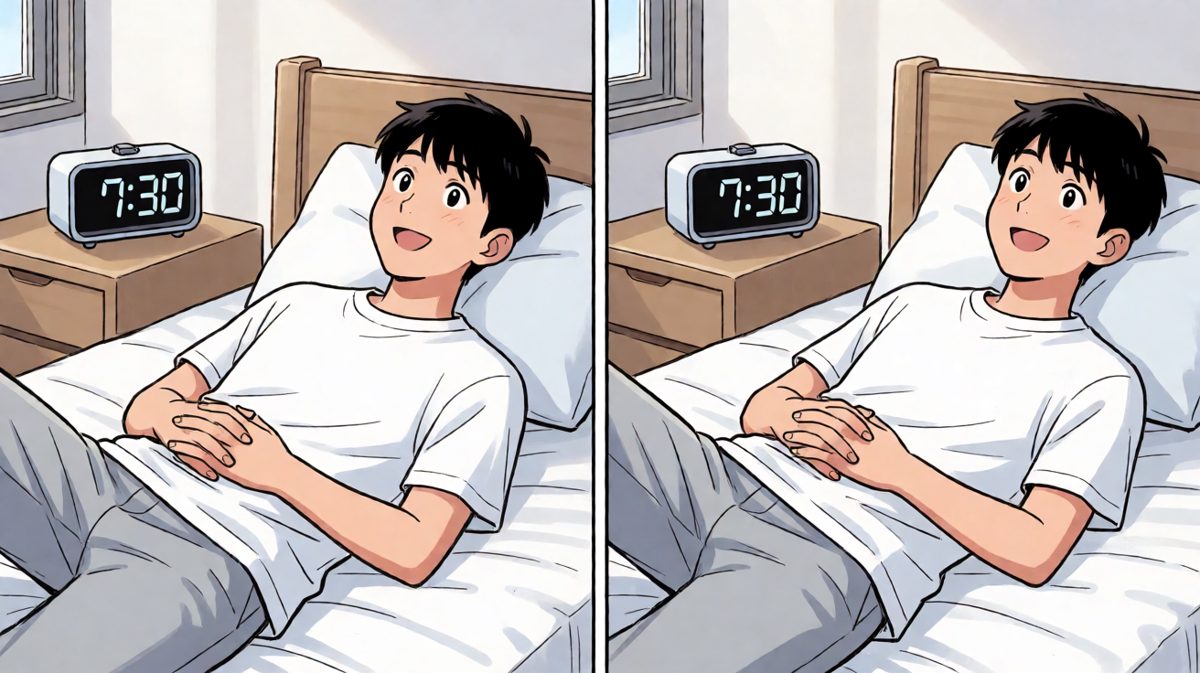 闹钟狂震，小明睡得像头猪