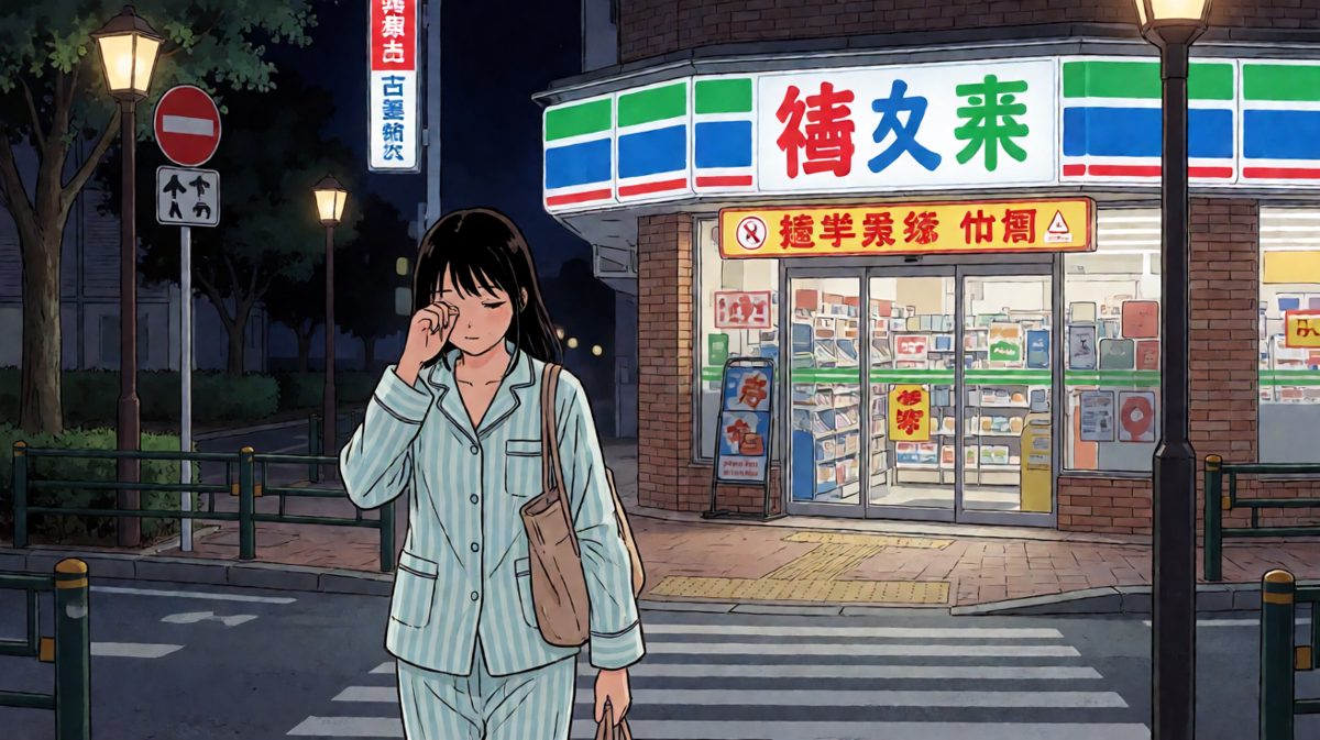深夜饿醒，目标明确：便利店泡面！