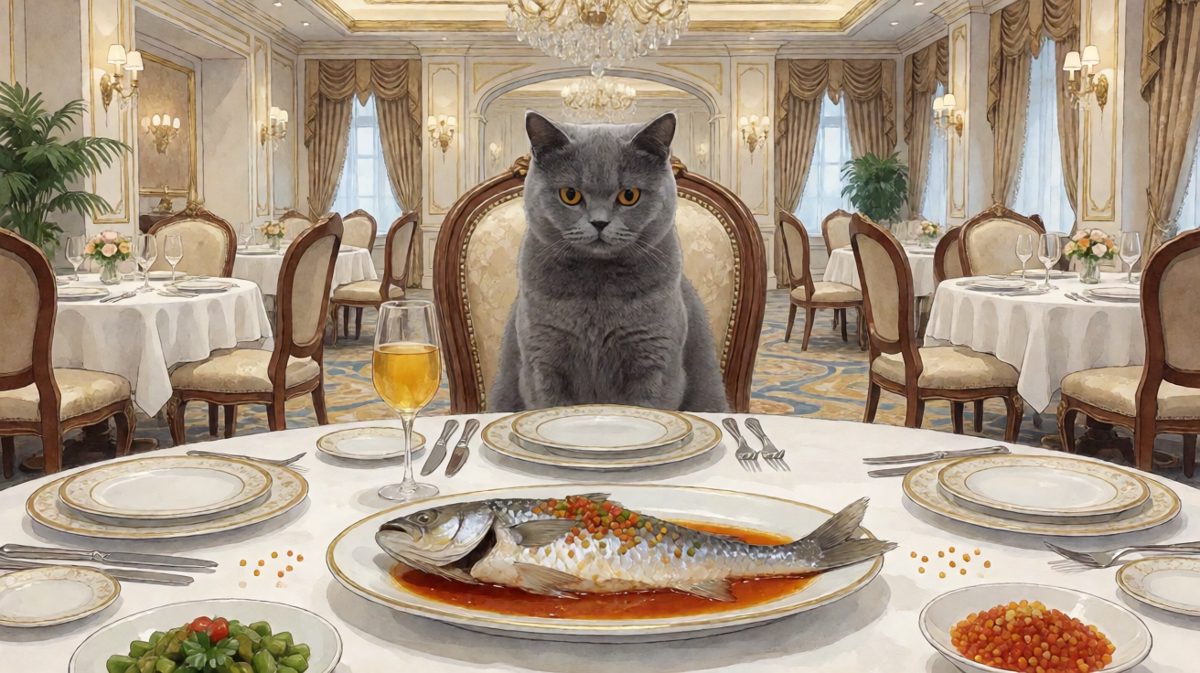 猫生哲理：放弃整条鱼，只为研究这颗米