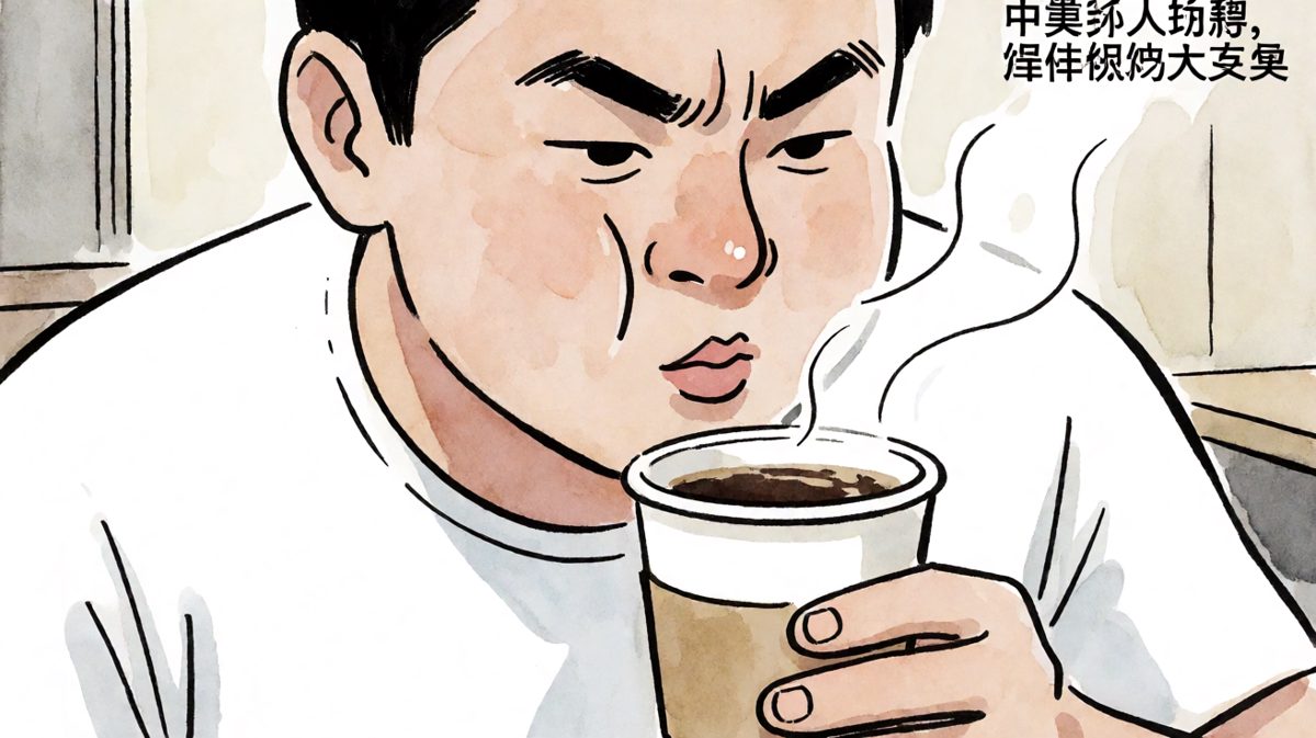 第二格：这杯咖啡太烫了，得吹一吹！