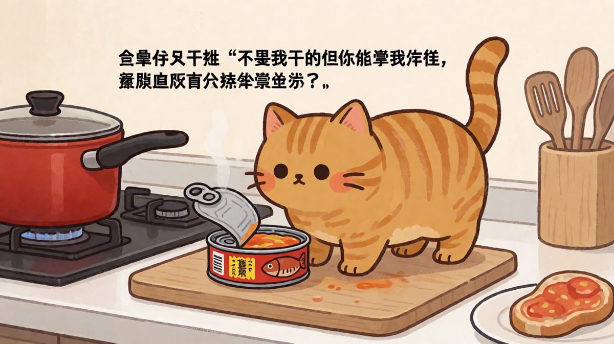 偷吃被抓包的猫，主打一个'你看不见'式演技