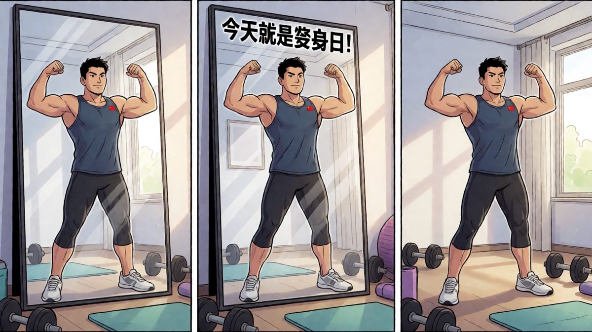 终于起了！看我这肱二头肌！