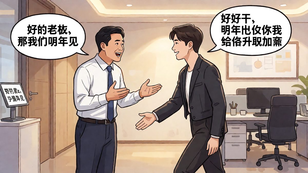 老板画饼升职加薪，员工淡定接茬明年再见