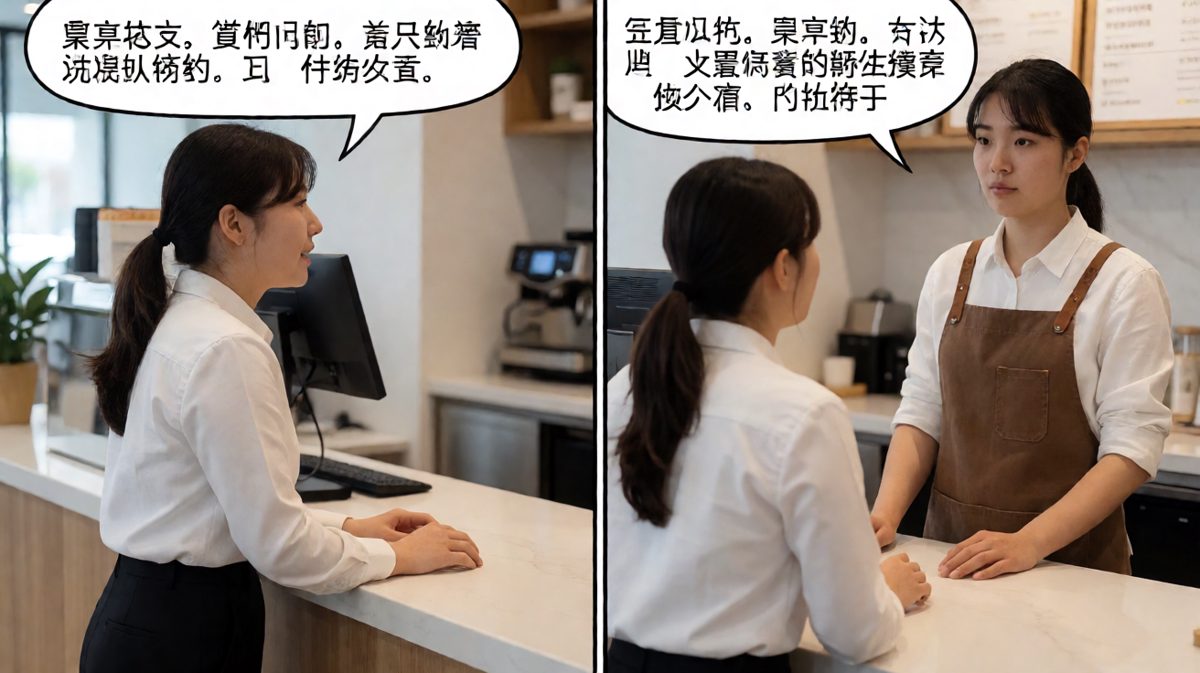 一紧张突然忘词，对着咖啡师说不出话