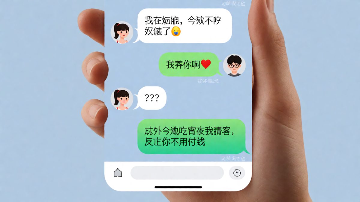 男生用土味情话配合反杀，让女生减肥计划彻底泡汤