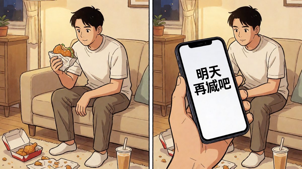 减肥计划以一句「明天再减吧」优雅收尾。