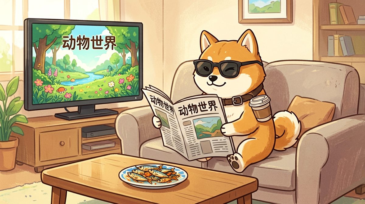狗子享受退休生活，比主人还惬意。