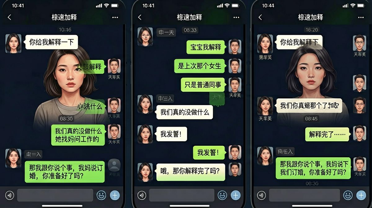 以为要被审问，结果女生只是想通知他订婚——男生直接CPU烧了。