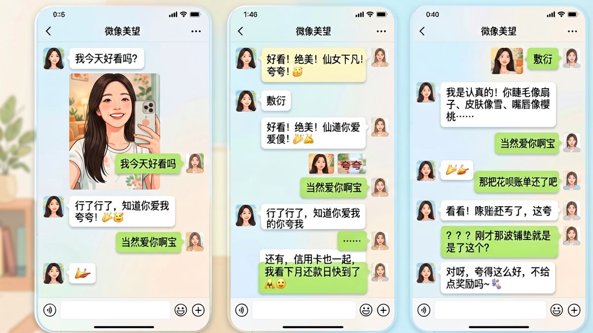 一路狂夸以为要撒糖，结果被精准收割花呗和信用卡账单。