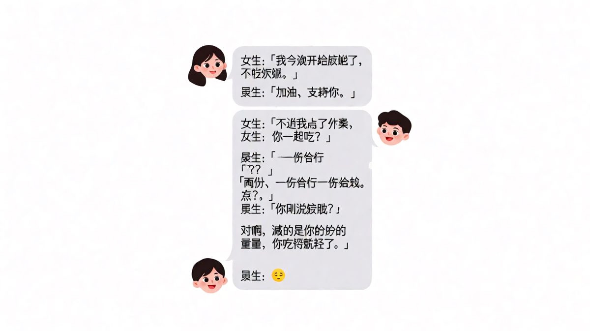 「减的是你那份的重量」，理工男被逻辑反杀。