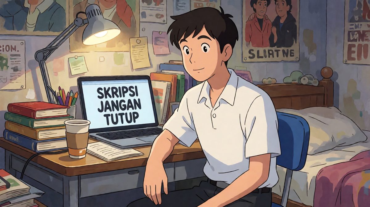 Mahasiswa dengan tugas yang belum selesai.