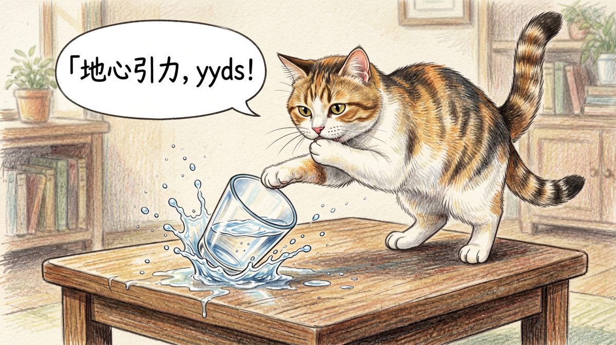 猫咪对物理学的热爱，从推杯子开始