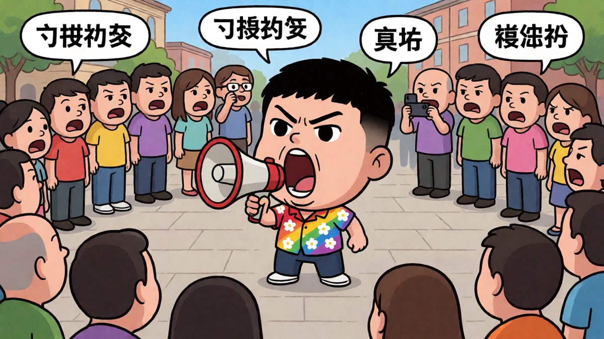 显眼包出没，众人围观