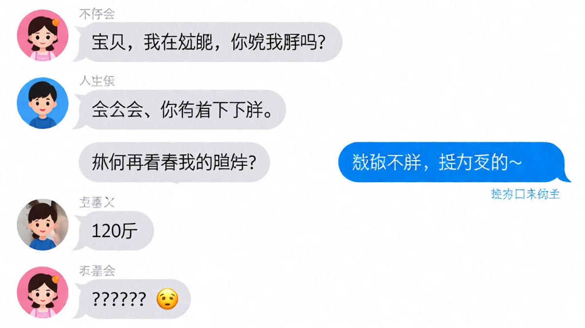 女生问自己胖不胖，男生的回答让气氛瞬间降到冰点