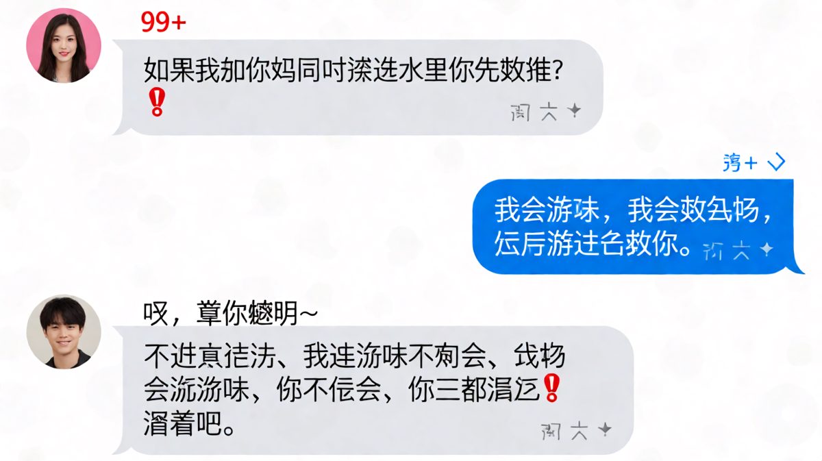 送命题变成送分题，再变成送命题，男生用实力诠释什么叫做智商在线但情商下线