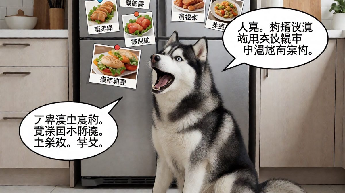 狗：里面那盒红烧肉是我的！谁也不许抢！