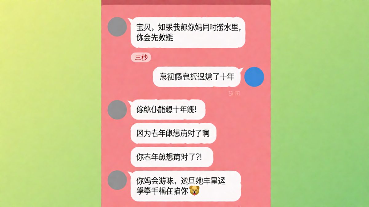 送命题变成了我妈会游泳
