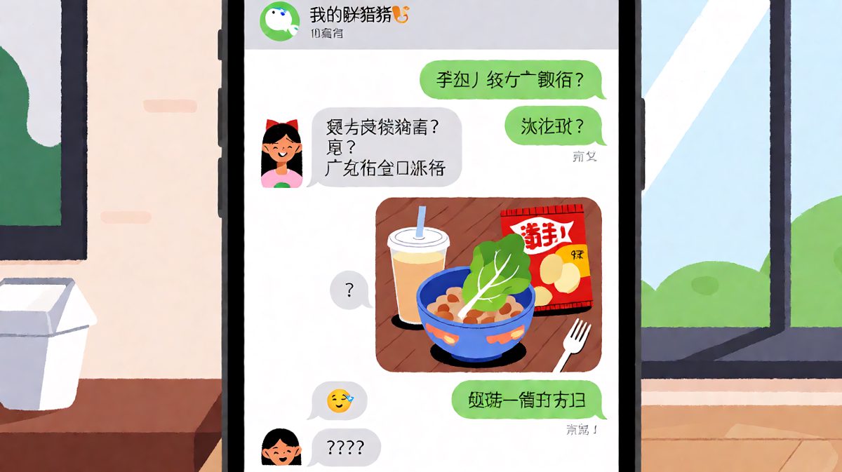 男友的'沙拉'是麻辣香锅配薯片，还理直气壮说是增加口感。