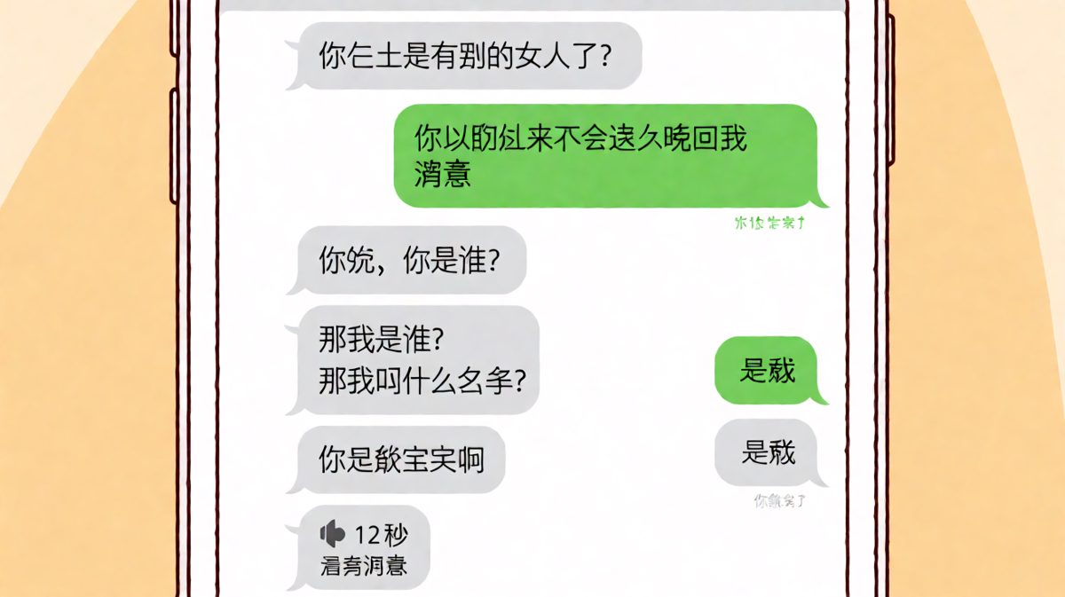 女方连环夺命问，男方一本正经糊弄过去。