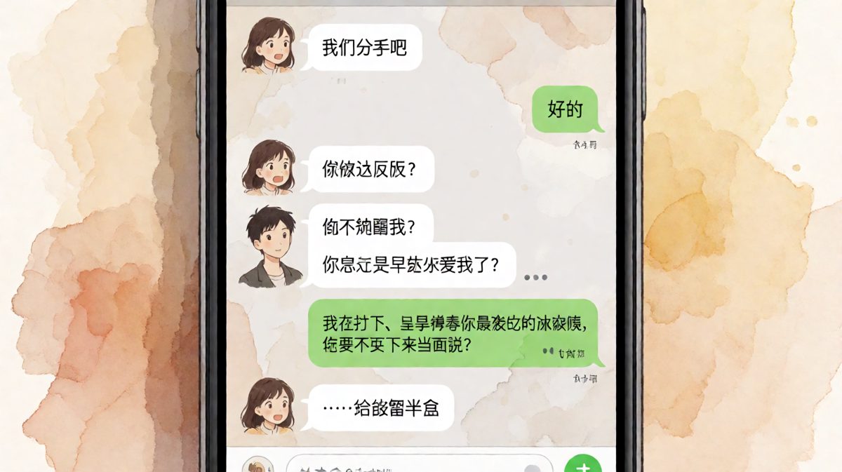 假装分手试探，结果对方拎着冰淇淋下楼投降。