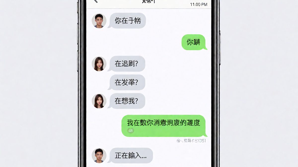 男生疯狂猜答案，结果女生在考验他回复速度