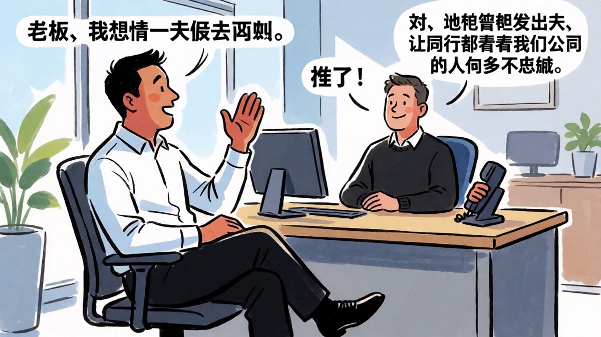 员工请假面试，老板的格局打开了