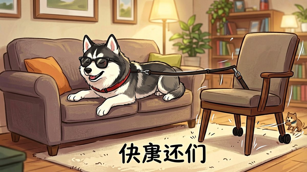 狗：我只是想摆个 pose，没想到这么刺激