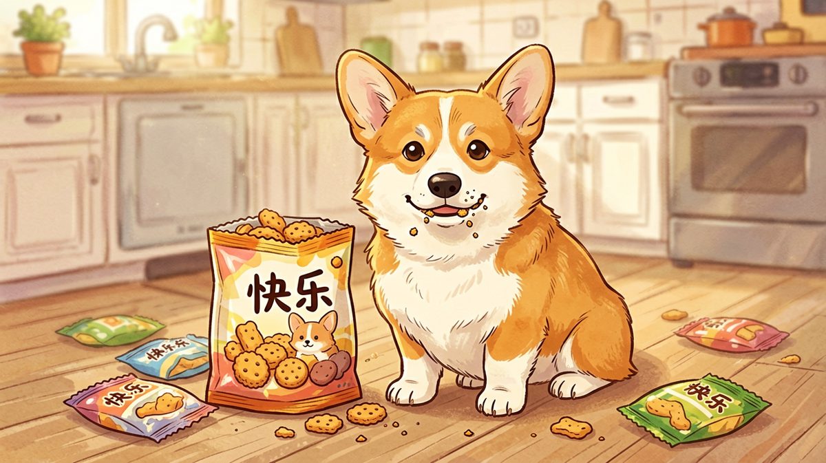 狗：什么零食袋？我不认识，是风把它吹开的
