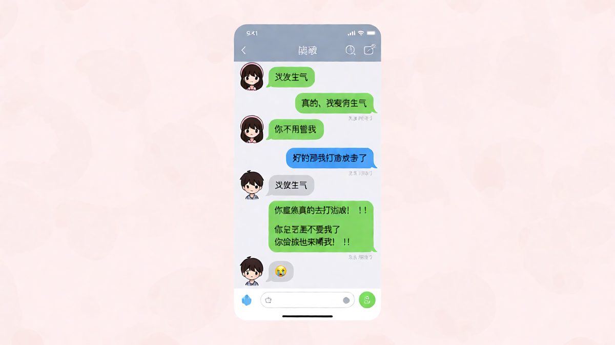 我没生气＝快来哄我
