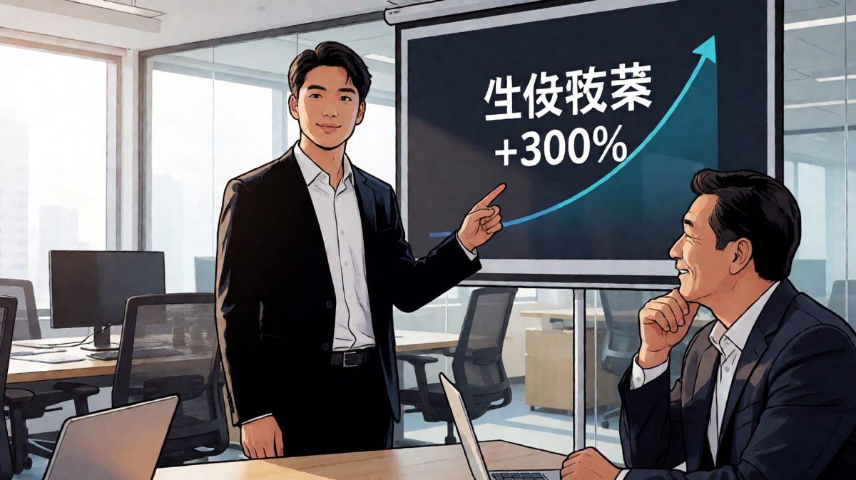 员工：'根据季度分析，我的工作效率提升了300%！'