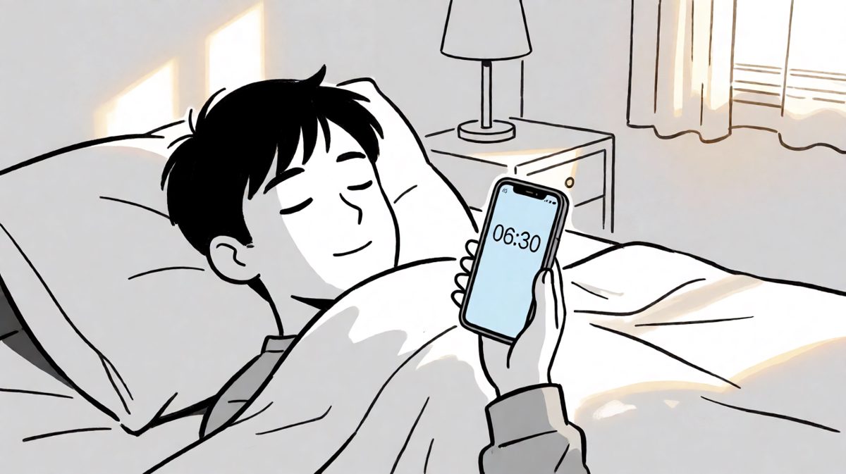 闹钟响起，第一反应：继续睡，才六点。