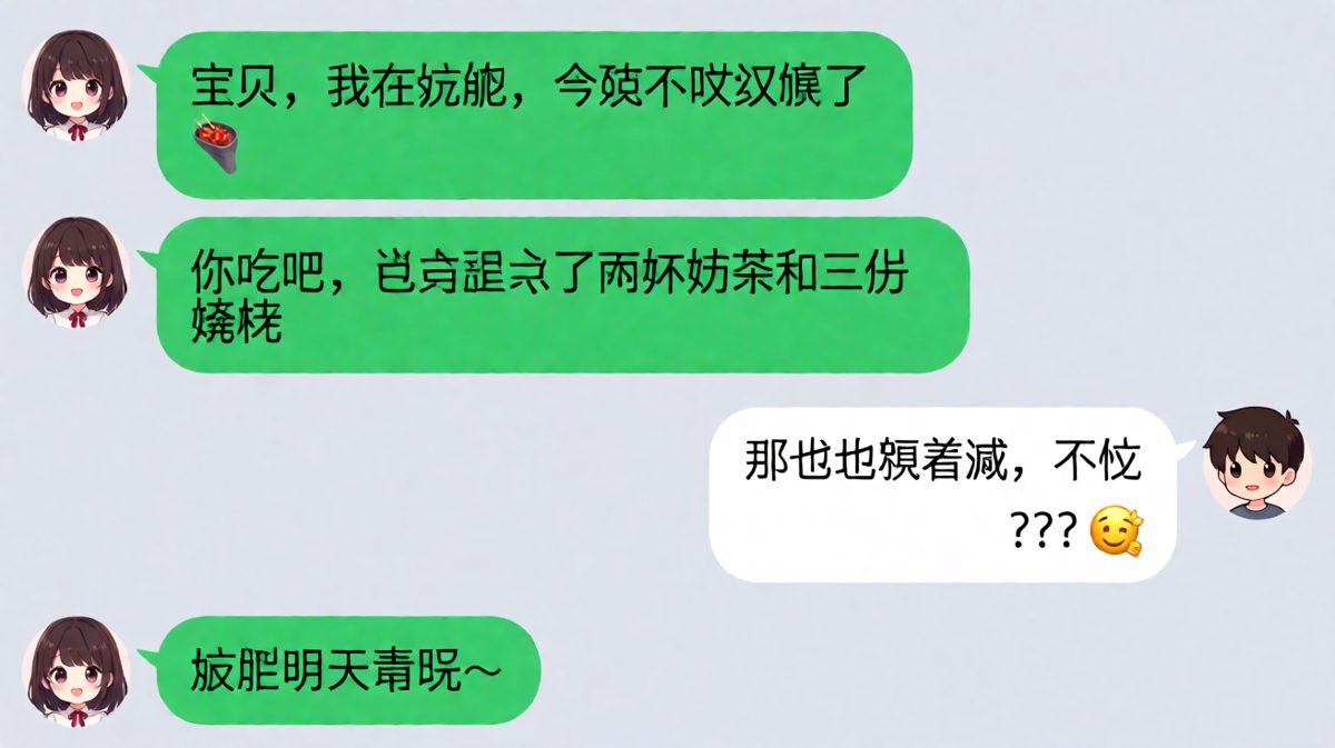 女生说减肥，结果偷偷点了外卖，男生的沉默震耳欲聋。