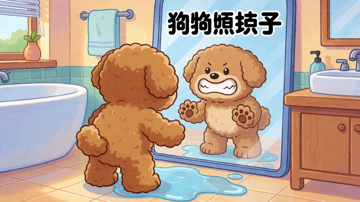 狗：这家伙居然敢学我？看我不揍你！