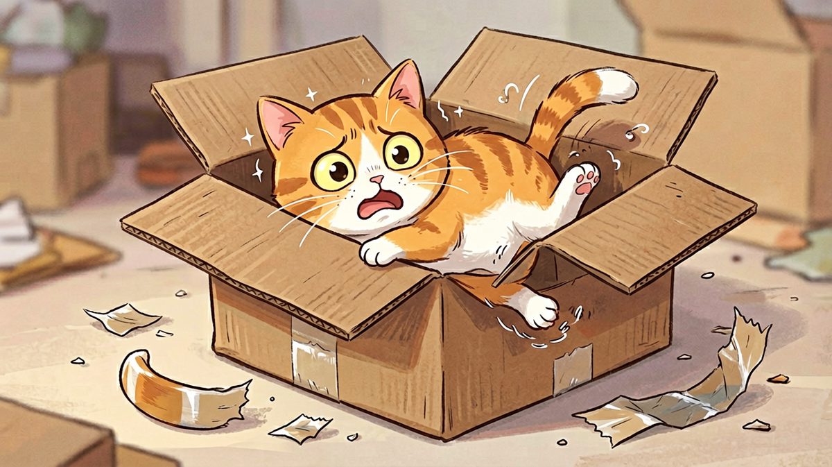 当快递盒突然变成猫笼