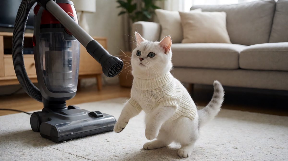 猫咪这辈子最大的对手居然是吸尘器