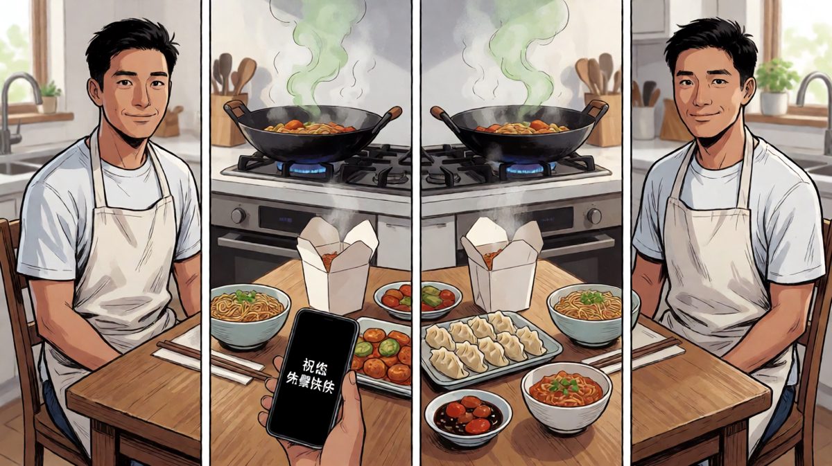 第4格：做饭两小时，吃饭五分钟，下次还敢！