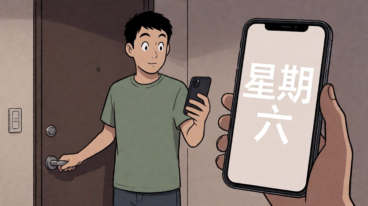 猛然看清手机日历——今天原来是星期六！