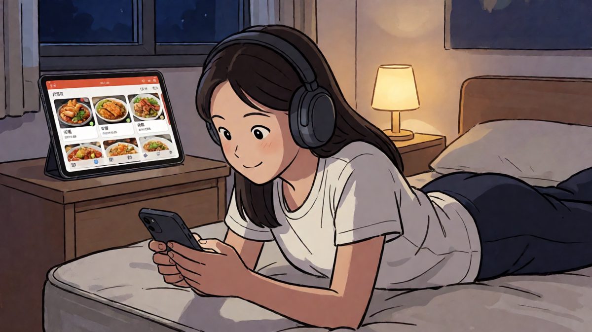深夜嘴馋，偷偷点外卖