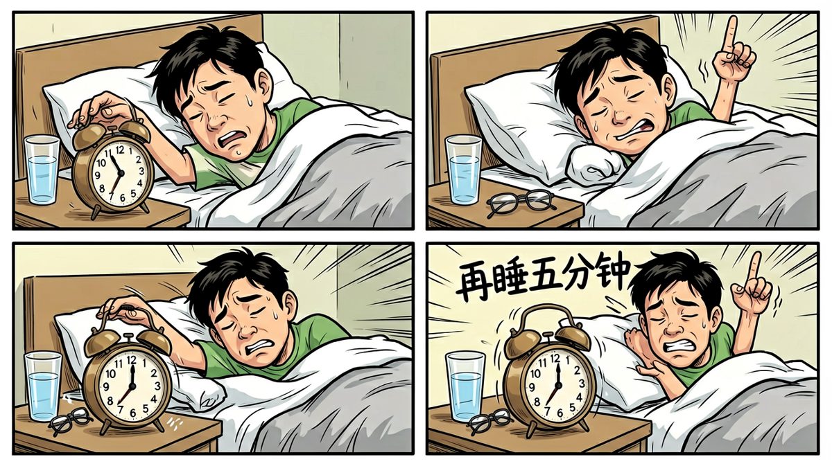 第二格：与闹钟的终极谈判——再睡五分钟！