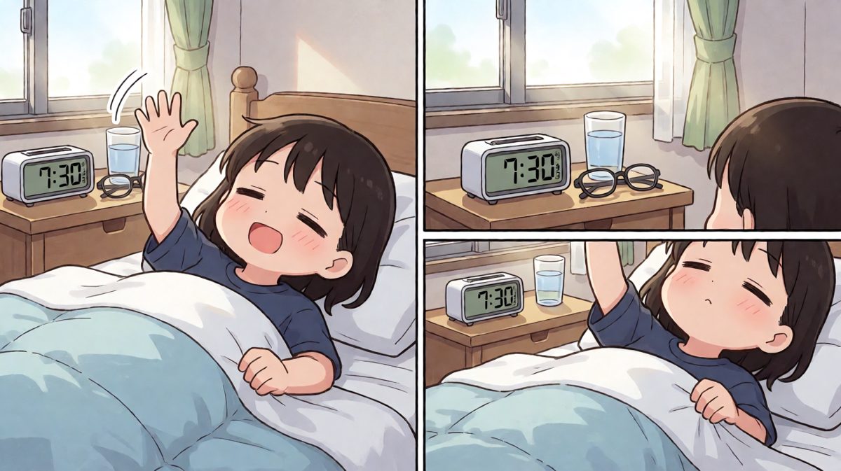 闹钟响了，但身体被床封印了。