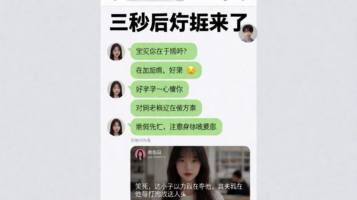 男生假装加班实则打游戏被当场拆穿